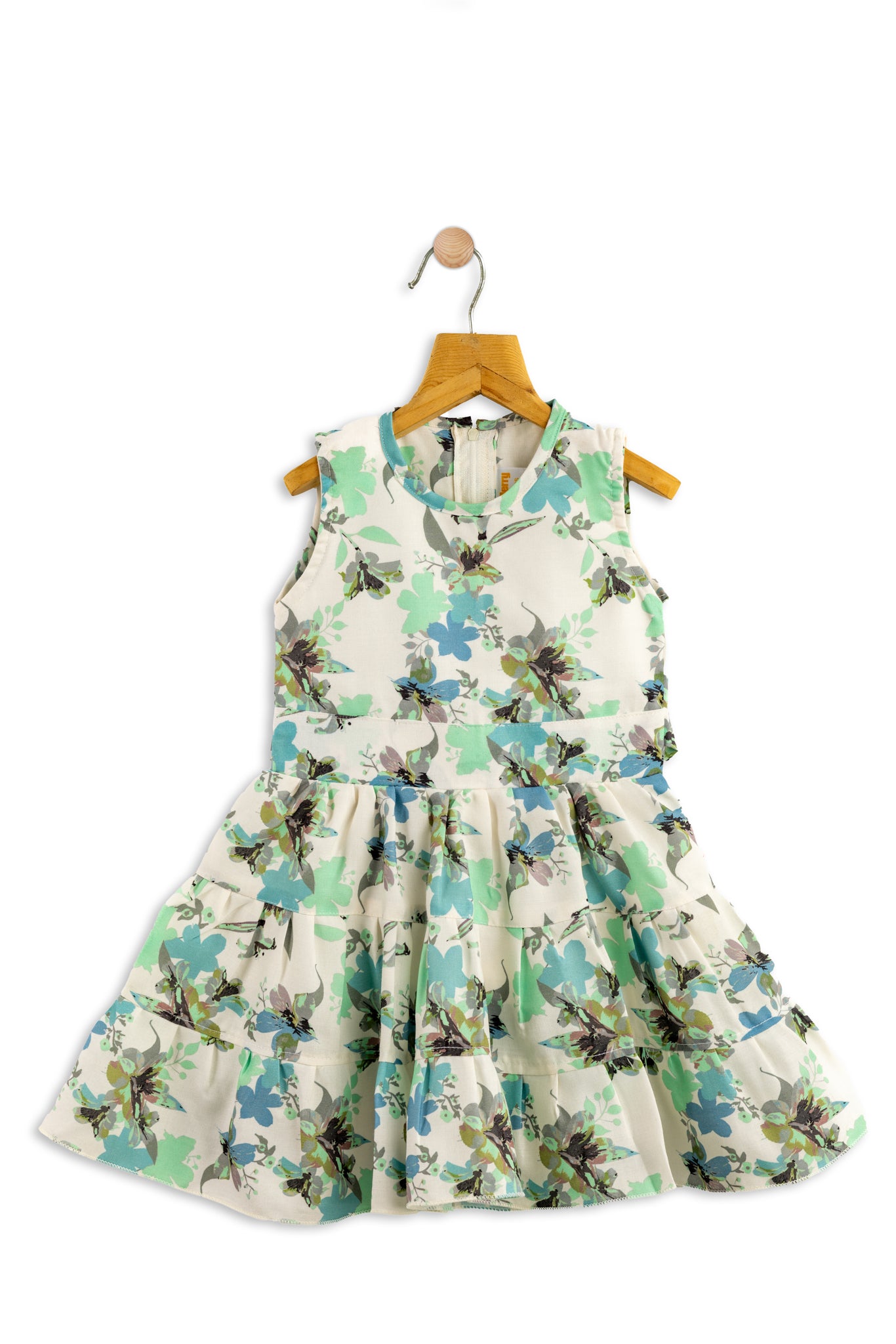 Todlerry Sleeveless Girls Frock | Floral Print | 100% Cotton