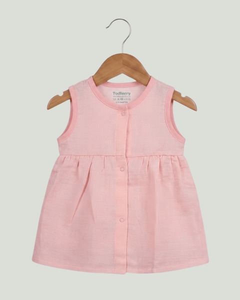 Premium Muslin Sleeveless Frock – 100% Organic Cotton Baby Dress
