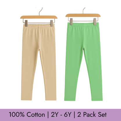 Todlerry Baby Leggings | Pack of 2 |Soft & Breathable | 100% Cotton