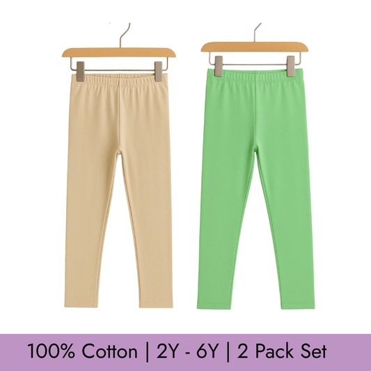 Todlerry Baby Leggings | Pack of 2 |Soft & Breathable | 100% Cotton
