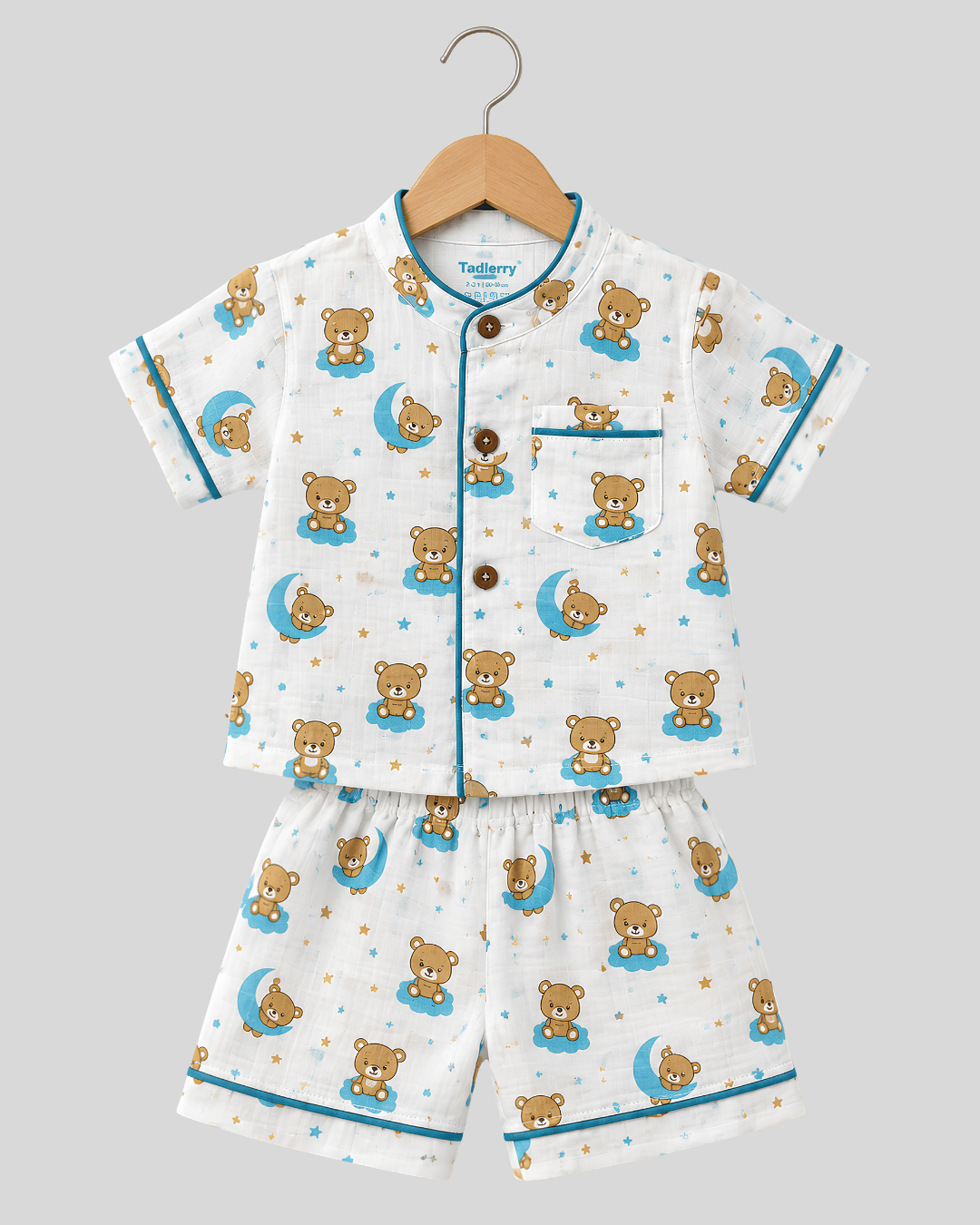 Todlerry 100% Cotton Kids Night Suit Set | Shirt & Shorts (4 Prints)