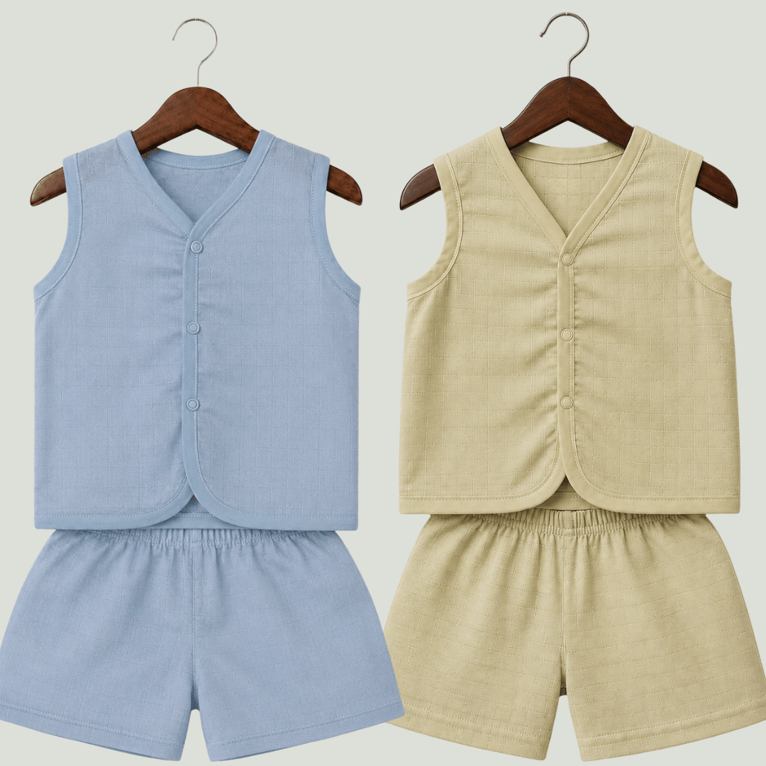 Soft Cotton Baby Jhabla & Shorts Set Combo sets