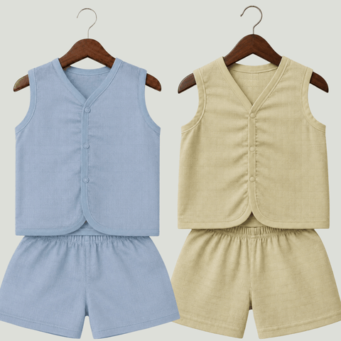 Soft Cotton Baby Jhabla & Shorts Set Combo sets