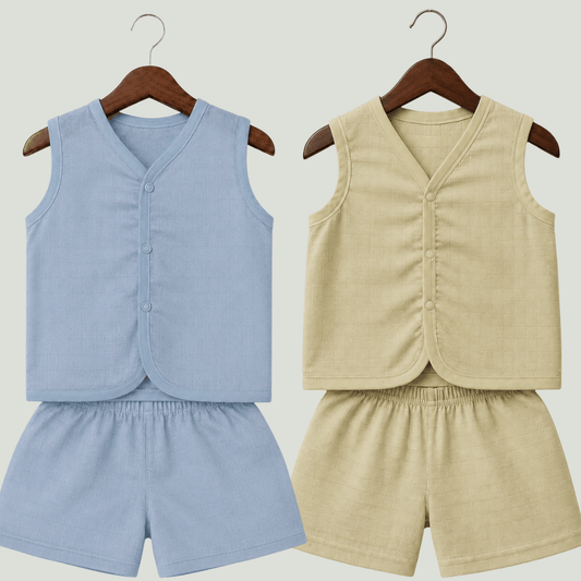 Soft Cotton Baby Jhabla & Shorts Set Combo sets