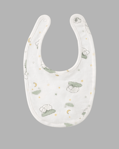 Dreamy Sheep Pattern white Bib