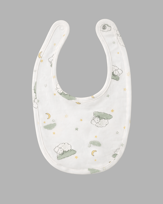 Dreamy Sheep Pattern white Bib