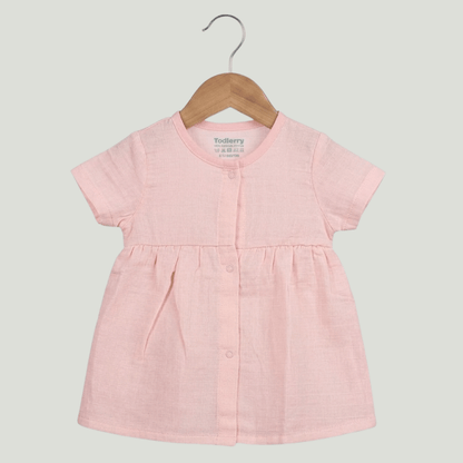 Premium Muslin Half Sleeve Frock – 100% Organic Cotton Baby Dress