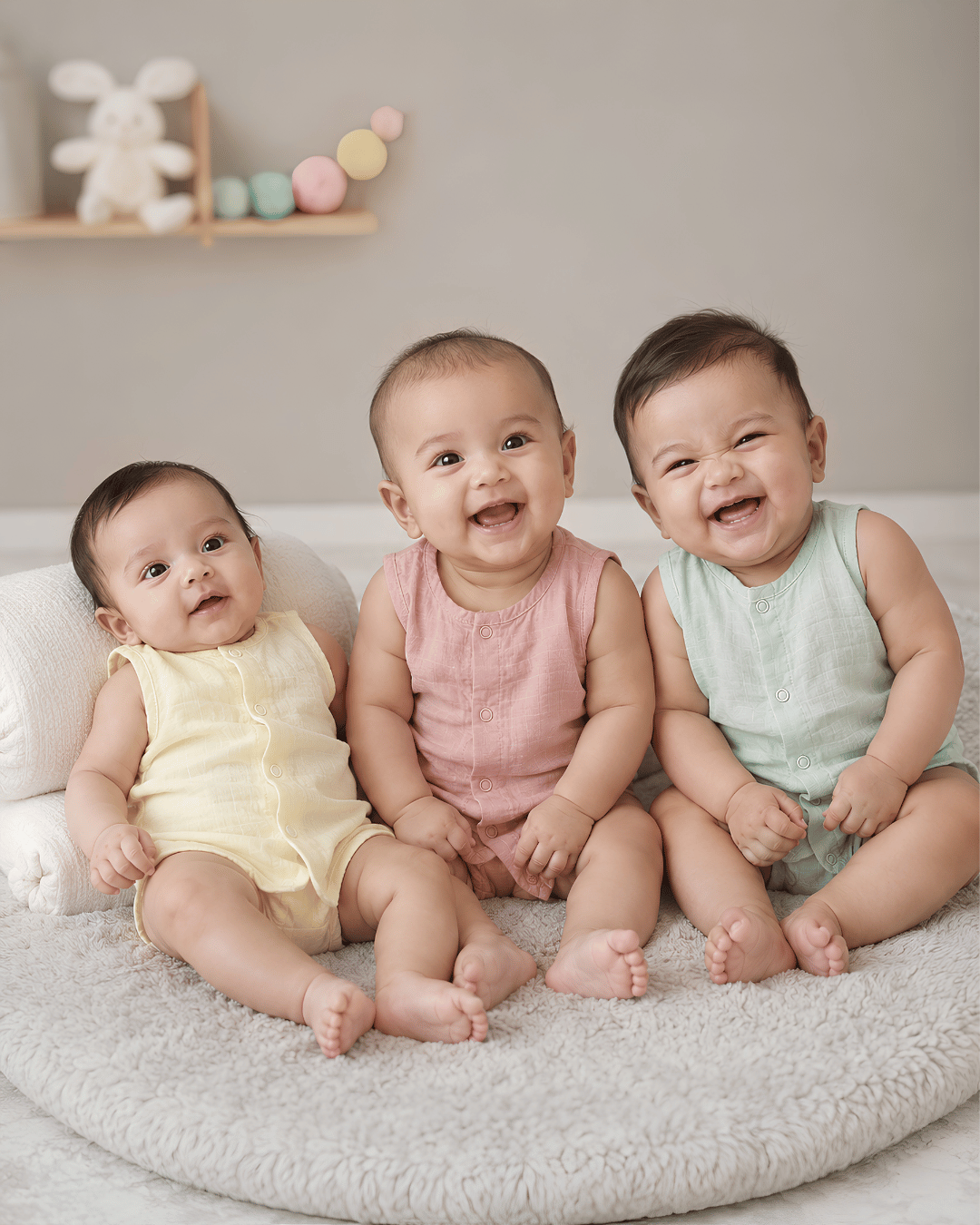 Premium Muslin Sleeveless Jabla for Babies (Pack of 3) – 100% Organic Cotton Infant Vest