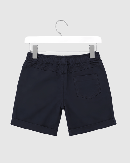 Kids Navy Blue Pure Cotton Shorts | Boys Casual Summer Trousers