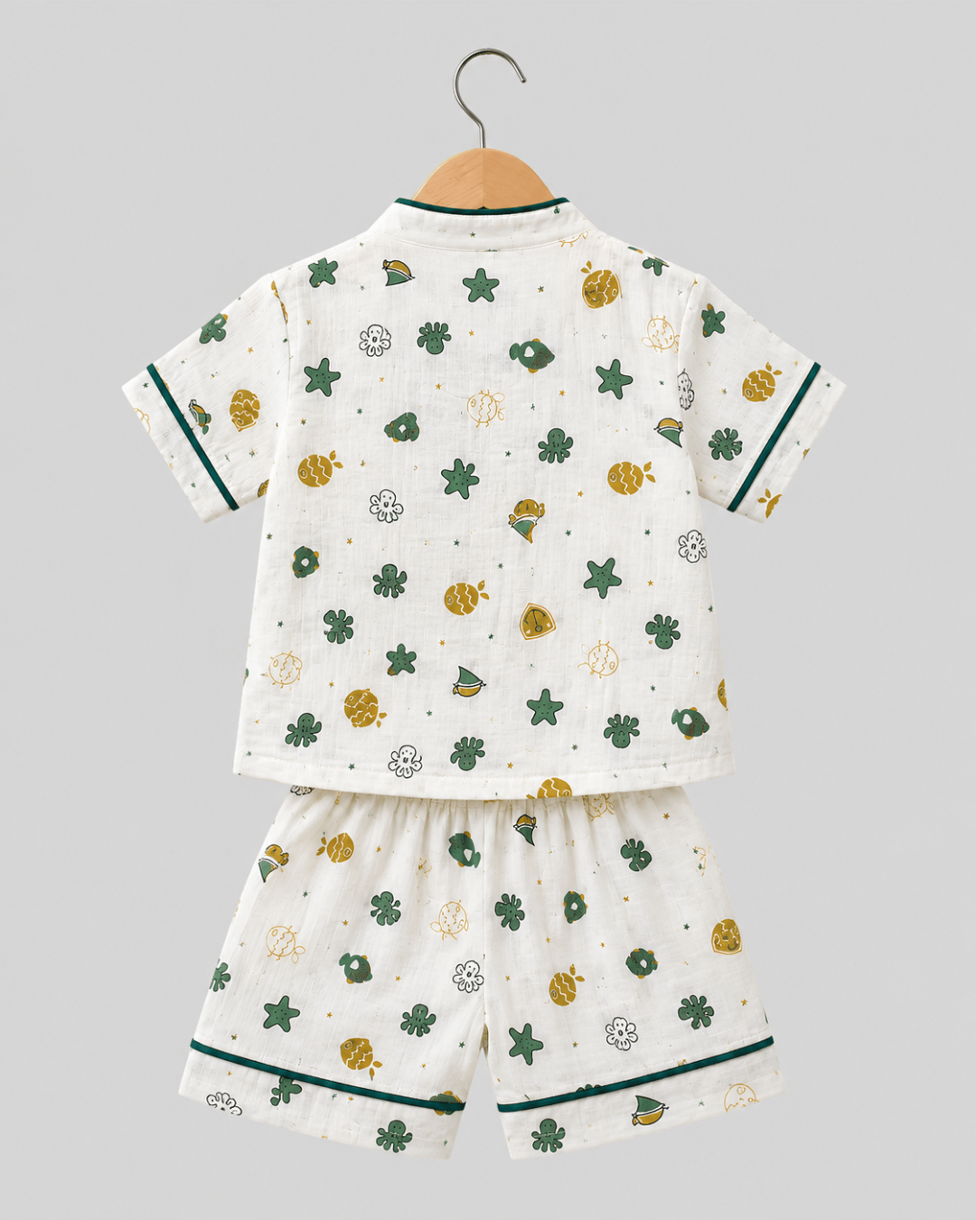 Todlerry 100% Cotton Kids Night Suit Set | Shirt & Shorts (4 Prints)