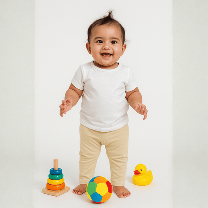 Girls Leggings Off-white 100% Cotton