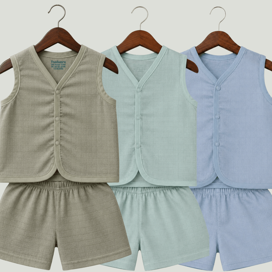Soft Cotton Baby Jhabla & Shorts Set Combo sets