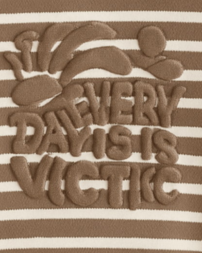 Unisex Brown Striped Full Sleeve Sweat Tee with matching Sweat pants for Kids 100% Cotton