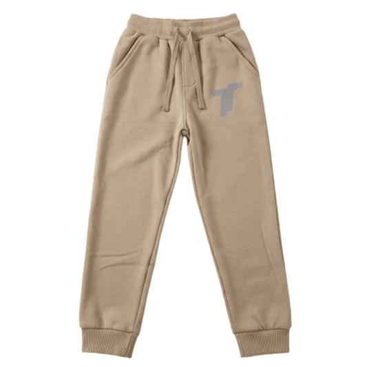 Unisex Fleece Beige Joggers