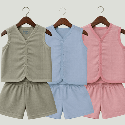 Soft Cotton Baby Jhabla & Shorts Set Combo sets