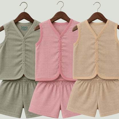 Soft Cotton Baby Jhabla & Shorts Set Combo sets