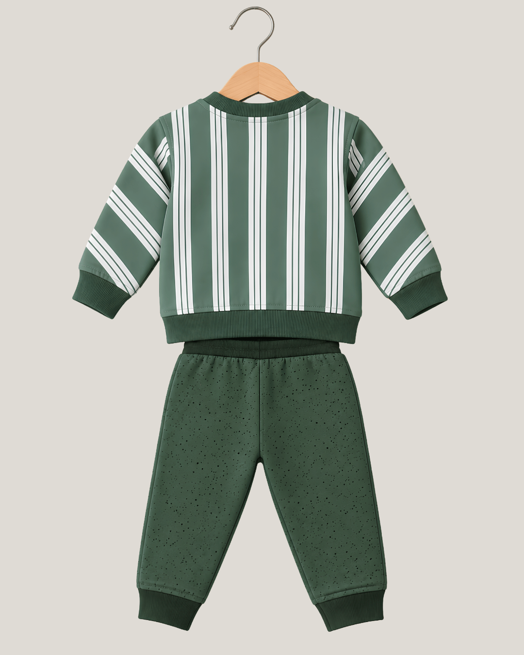 Todlerry Boys Striped Fleece Sweatshirt & Jogger Set