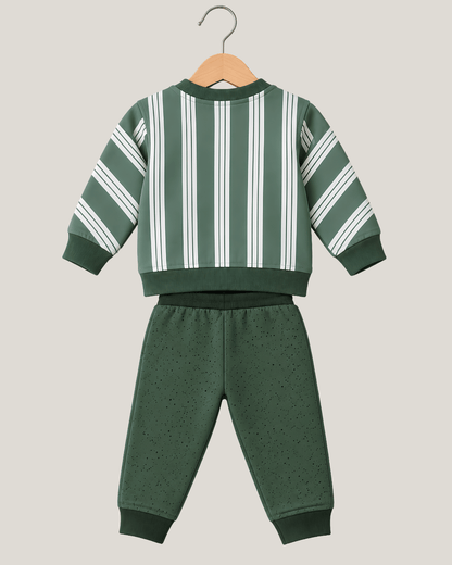Todlerry Boys Striped Fleece Sweatshirt & Jogger Set