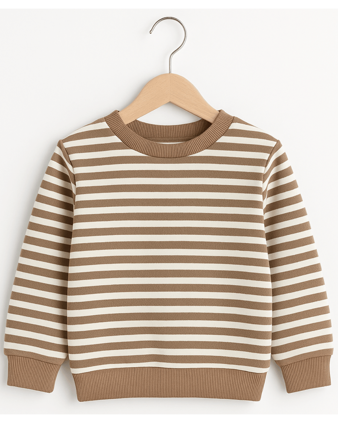 Unisex Brown Striped Full Sleeve Sweat Tee with matching Sweat pants for Kids 100% Cotton