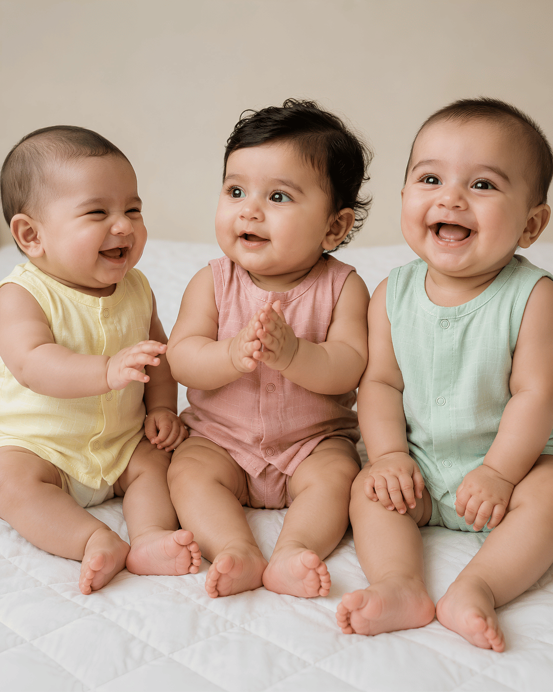 Premium Muslin Sleeveless Jabla for Babies (Pack of 3) – 100% Organic Cotton Infant Vest