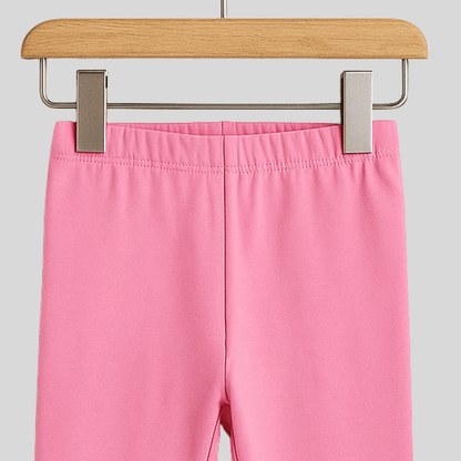 Girls Leggings Pink 100% Cotton
