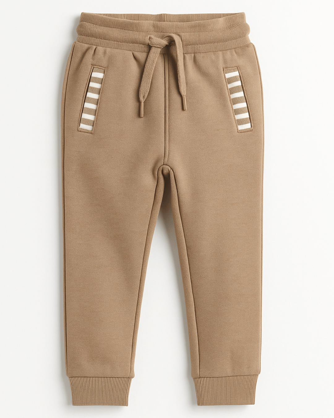 Unisex Brown Striped Full Sleeve Sweat Tee with matching Sweat pants for Kids 100% Cotton