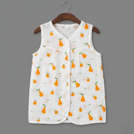 Little Pear Summer Cotton Snap Up Jhabla & Shorts Set