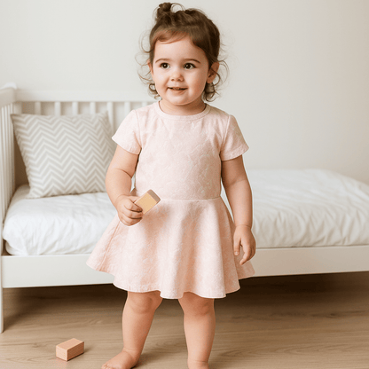 Todlerry Half-sleeve Girls Frock | Floral Print | 100% Cotton