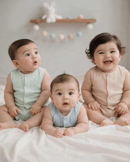 Premium Muslin Sleeveless Jabla for Babies (Pack of 3) – 100% Organic Cotton Infant Vest
