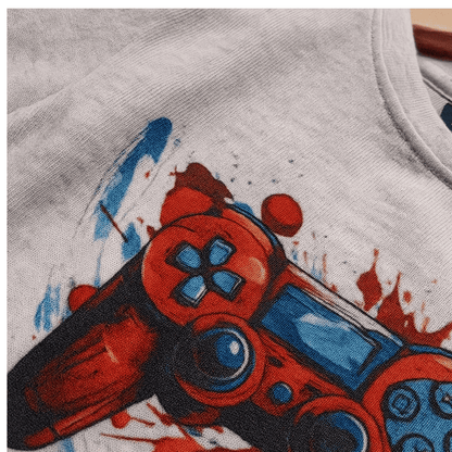 Boys Cotton T-Shirt White Video Game Print Soft & Breathable 100% Cotton