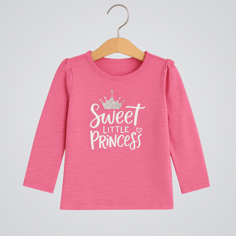 Girls Cotton T-Shirt Princess pink Soft & Breathable 100% Cotton