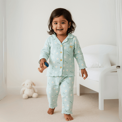Todlerry Girl's Night Suit | Set of 2 | Soft & Breathable | 100% Cotton
