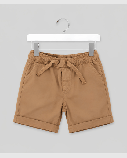 Kids Tan Brown Casual Chino Shorts | 100% Pure Cotton Boys Half Pants
