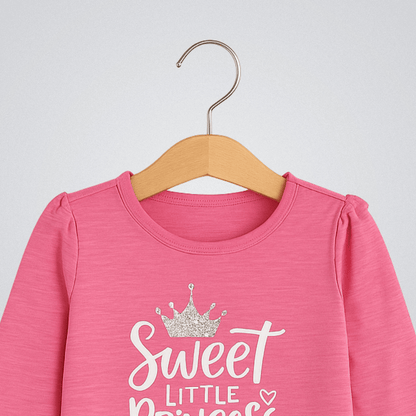 Todlerry Girls Cotton T-Shirt | Princess pink   | Soft & Breathable   | 100% Cotton