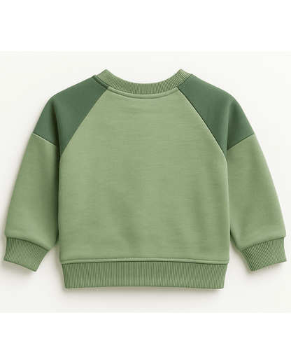Unisex Green Full Sleeve Sweat Tee with matching Sweat pants for Kids 100% Cotton