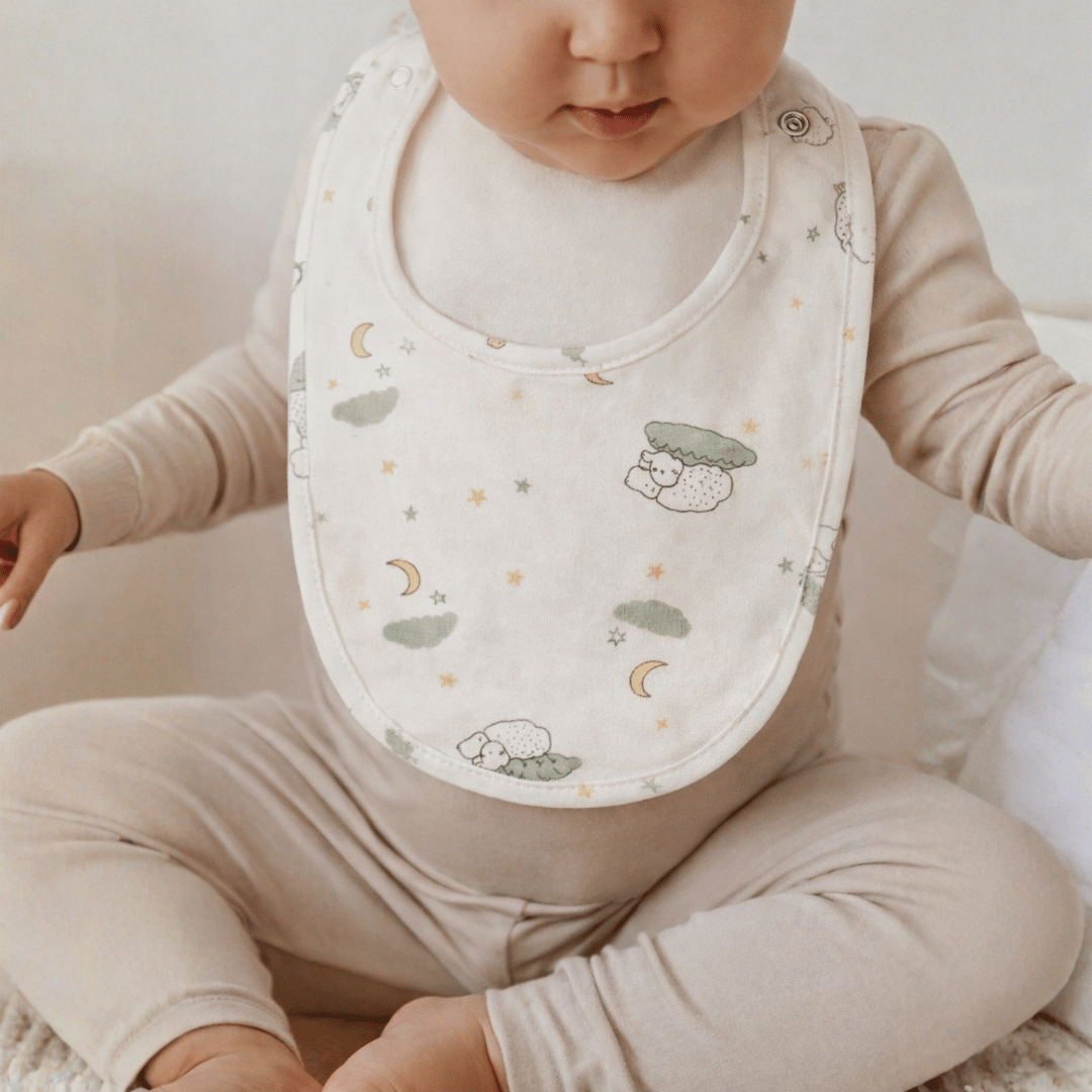 Dreamy Sheep Pattern white Bib