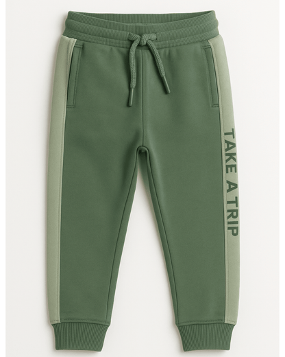 Unisex Green Full Sleeve Sweat Tee with matching Sweat pants for Kids 100% Cotton