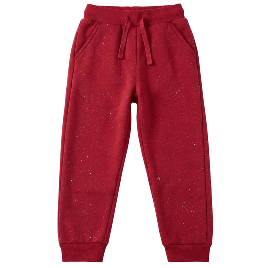 Unisex Fleece Red Glitter Joggers