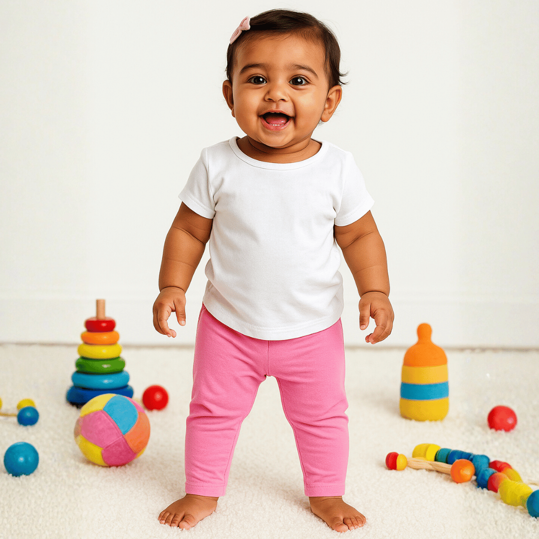 Baby Leggings Pack of 4 Soft & Breathable 100% Cotton