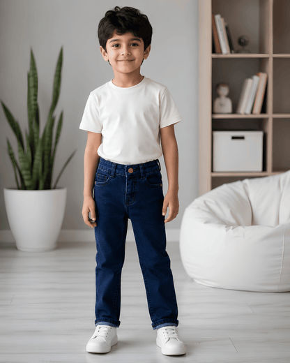 Classic Comfort Fit Kids Wash Blue Denim Jeans