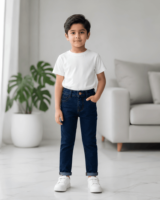Classic Comfort Fit Kids Wash Blue Denim Jeans