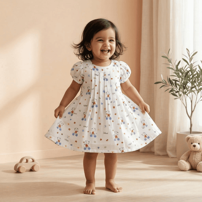 Soft Cotton Skate Printed Frock for Baby Girls - Comfortable Summer Dress
