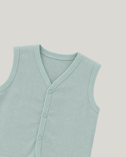 Soft Cotton Baby Mint Colour Jhabla & Shorts Set