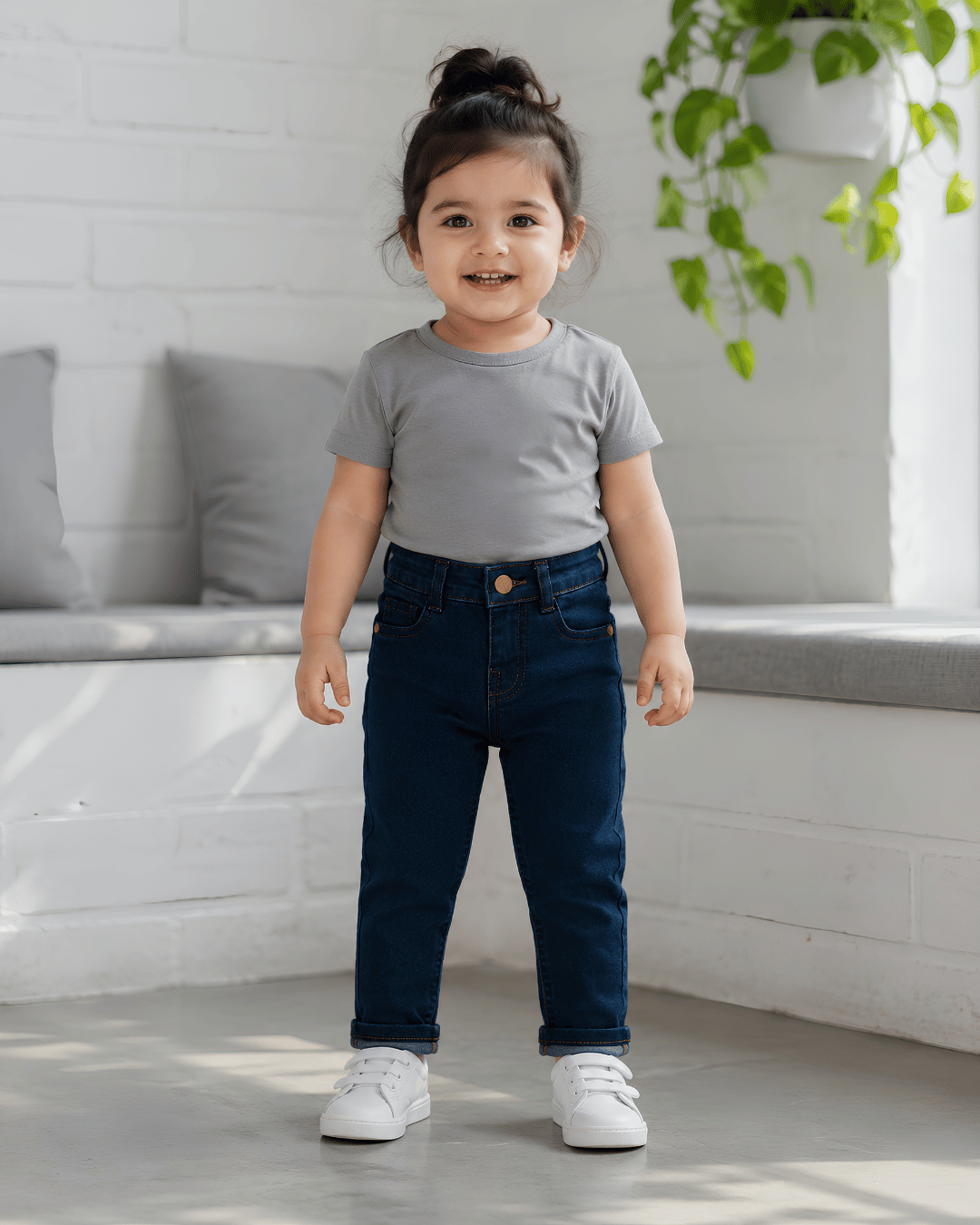 Classic Comfort Fit Kids Wash Blue Denim Jeans