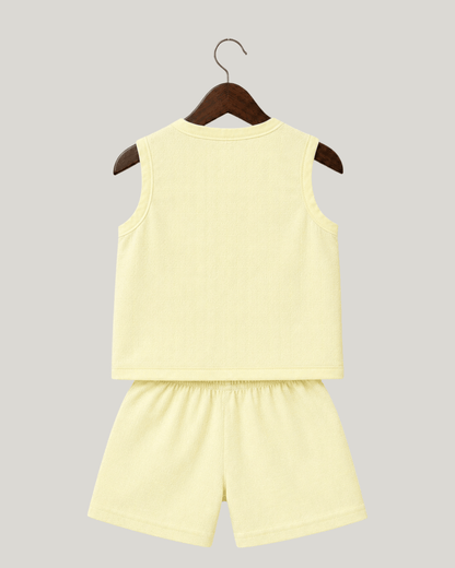 Soft Cotton Baby Light Yellow Colour Jhabla & Shorts Set