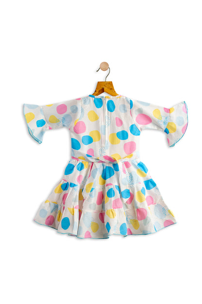 Todlery Full-sleeve Girls Frock | Polka print | 100% Cotton
