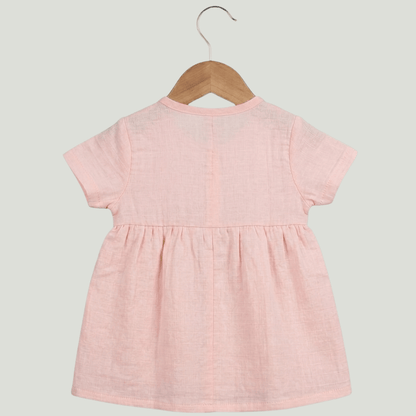 Premium Muslin Half Sleeve Frock – 100% Organic Cotton Baby Dress