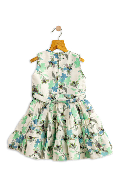 Todlerry Sleeveless Girls Frock | Floral Print | 100% Cotton
