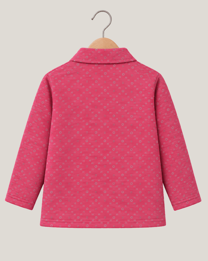 Todlerry Baby Girls Printed Fleece High-Neck Jacket