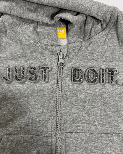 Grey Full Sleeve with Front Zipper Hoodie for Kids 100% Cotton